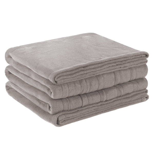 Heated Electric Blanket Twin Size 62''X84''- 4 Heat Levels & 10 Hours Auto Off, Fast Heating & Over-Heat Protection, Light Grey