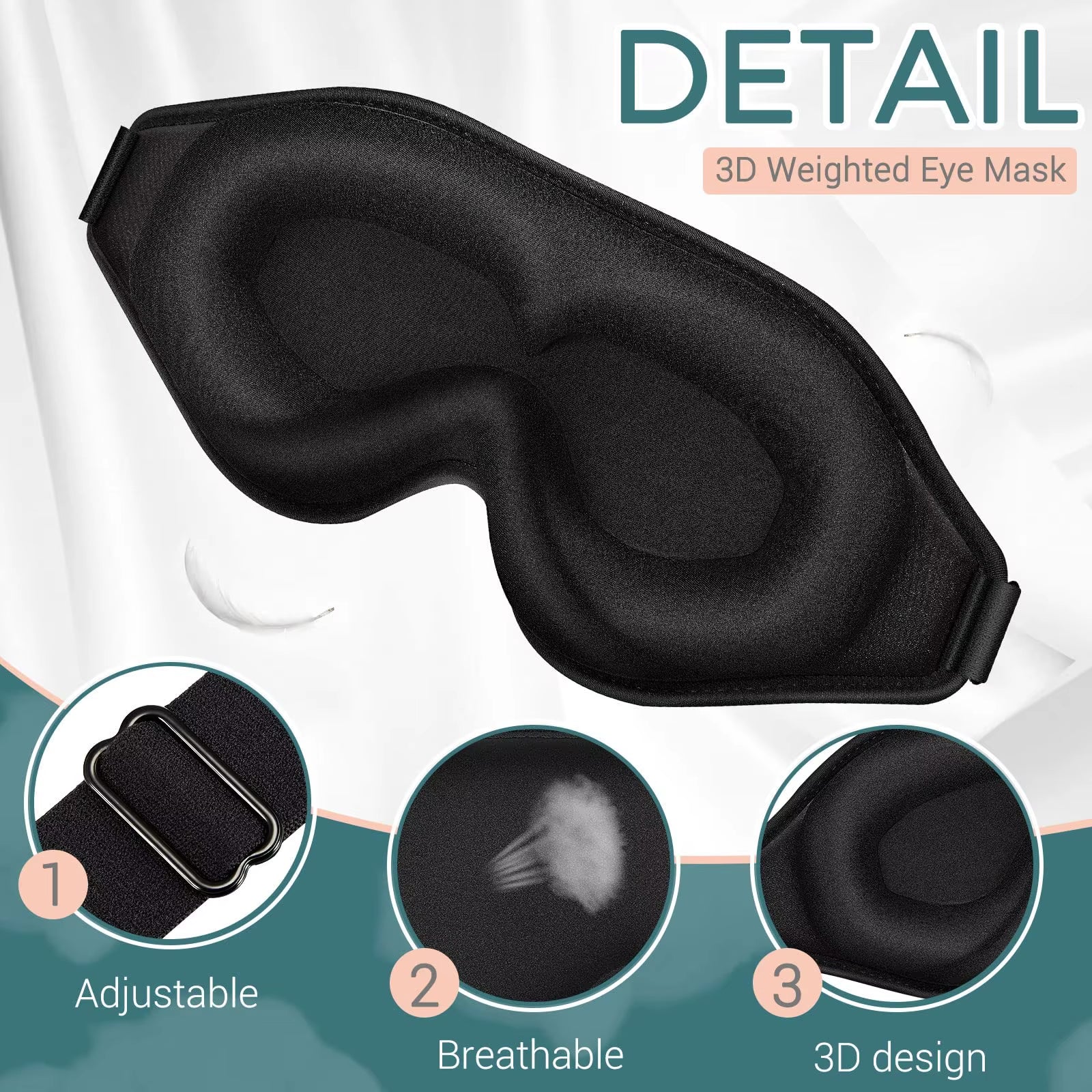 Blackout 3D Sleep Mask Memory Foam Eye Shade Breathable Eye Patch Travel Smooth Slaapmasker Relax Sleeping Aid Women Men