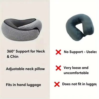 Travel Neck Pillow Memory Foam U-Shaped Pillow Snail Style Travel Neck Support Portable Adjustable Soft Noon Break Sleep Pillows