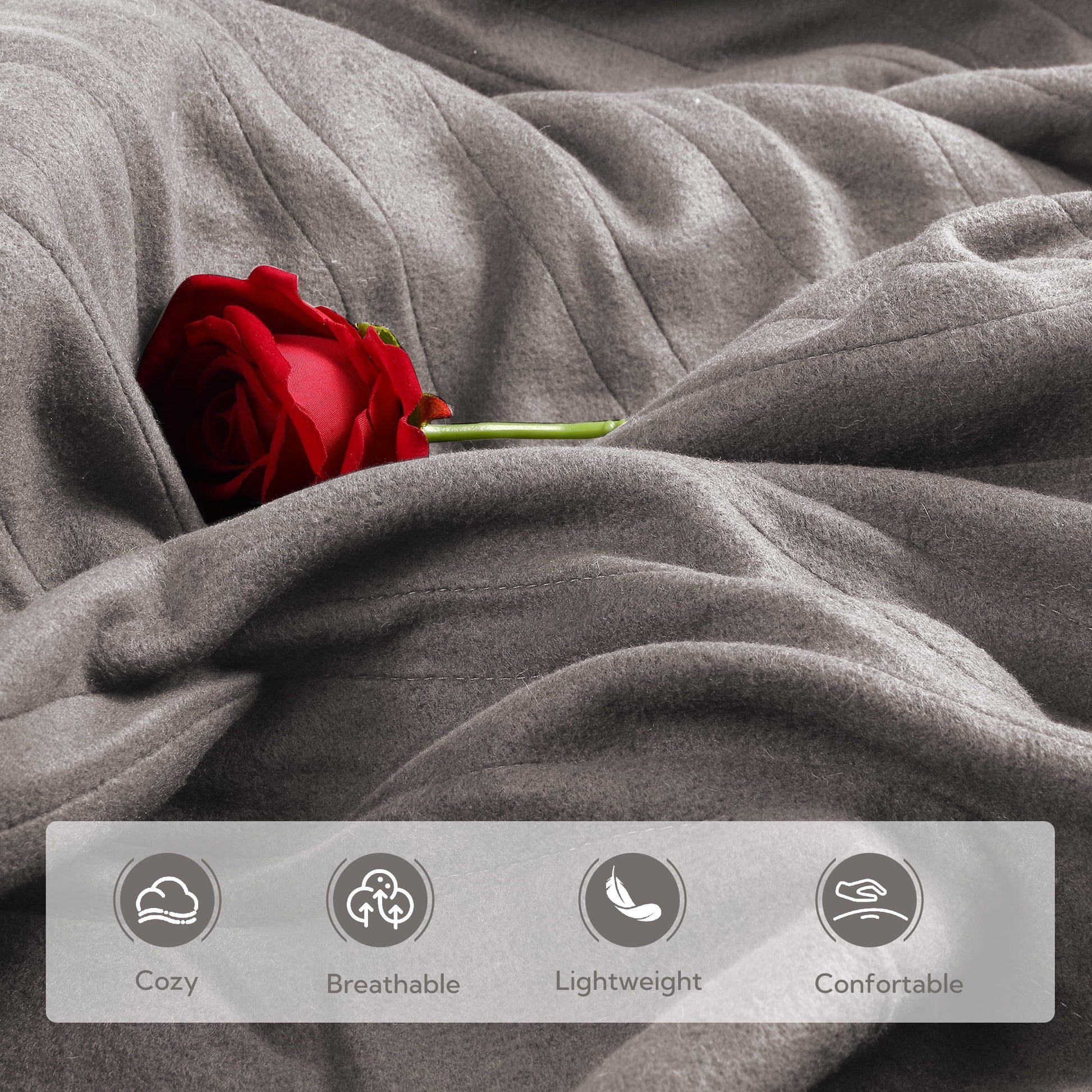 Heated Electric Blanket Twin Size 62''X84''- 4 Heat Levels & 10 Hours Auto Off, Fast Heating & Over-Heat Protection, Light Grey